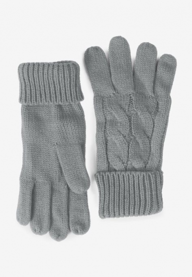 Cable Knit Gloves - Roaman's - Click Image to Close