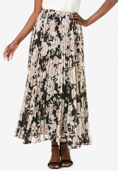 Pleated Maxi Skirt - Jessica London - Click Image to Close
