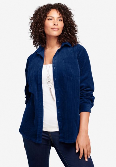 Corduroy Big Shirt - Roaman's - Click Image to Close