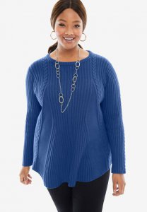 Cable A-Line Sweater - Jessica London