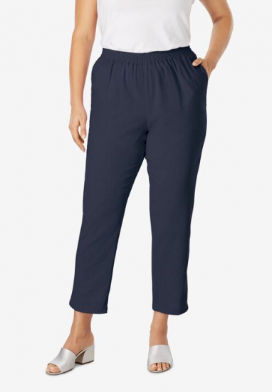 Linen Ankle Pant - Jessica London - Click Image to Close