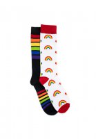 Unisex 2 Pair Pack Knee High Pride Socks - MUK LUKS