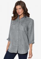 Faux Suede Big Shirt - Roaman's