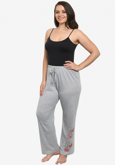Disney Womens Minnie Mouse Bows Lounge Pants Gray - Disney - Click Image to Close