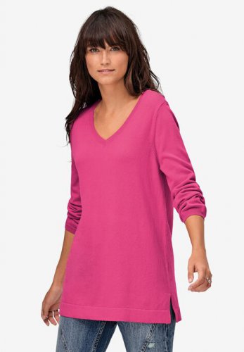 V-Neck Sweater Tunic - ellos