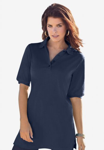 Oversized Polo Tunic - Roaman's