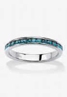 Sterling Silver Simulated Birthstone Stackable Eternity Ring - PalmBeach Jewelry