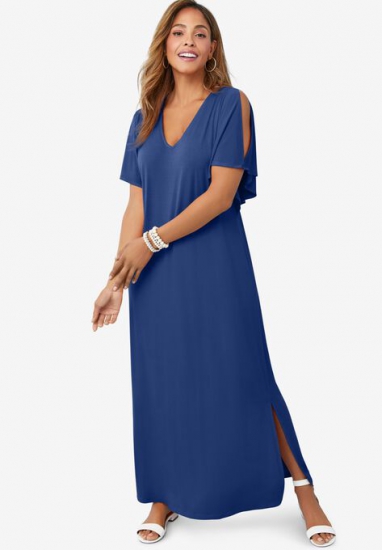 Cold Shoulder Maxi Dress - Jessica London - Click Image to Close