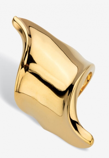 Gold-Plated Free-Form Ring - PalmBeach Jewelry - Click Image to Close