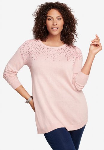 Embellished Fine Gauge Sweater - Roaman's