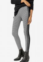 Side-Stripe Plaid Ponte Leggings - ellos