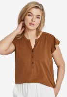 Cap Sleeve Henley Tee - ellos