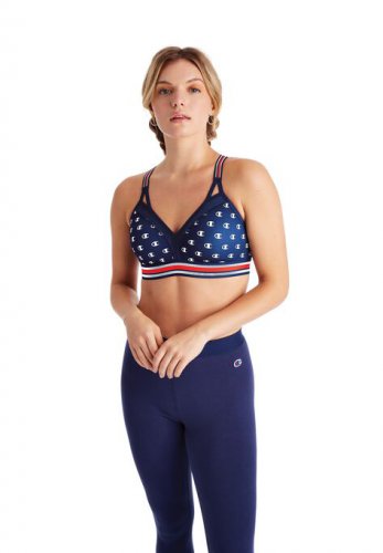 Women Curvy Strappy Sports Bra - Print - Champion