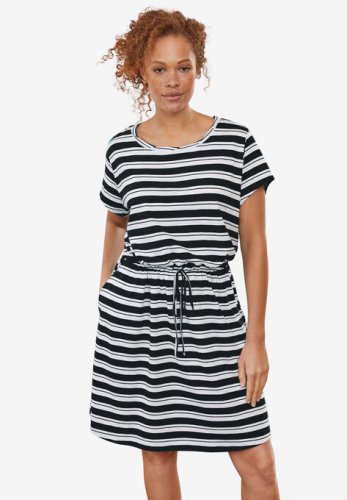 Knit Drawstring Dress - ellos