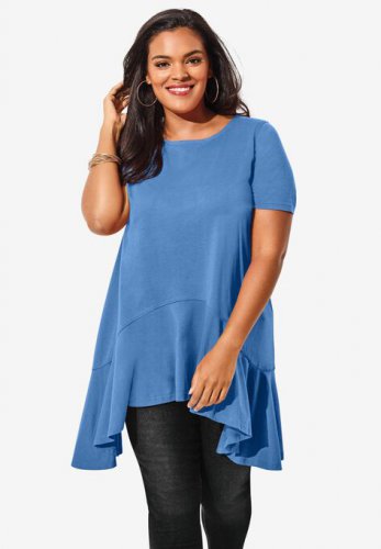 Ruffle-Hem Ultimate Tunic - Roaman's