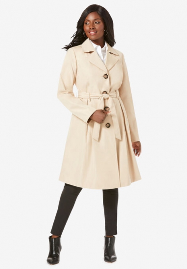 Pleated Trench Coat - Jessica London - Click Image to Close