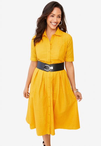 Eyelet Shirt Dress - Jessica London