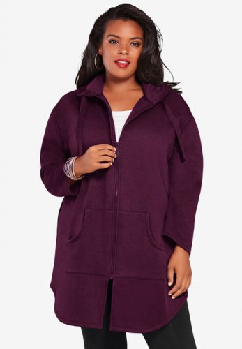 Fleece Zip Hoodie Jacket - Roaman's