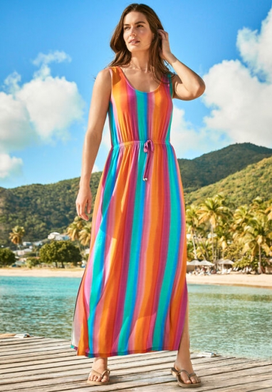 Long Maxi-Length Cover Up - Swim 365 - Click Image to Close