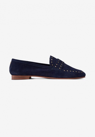 Studded Suede Loafers - ellos - Click Image to Close
