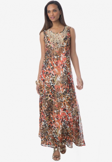 Printed Maxi Dress - Jessica London - Click Image to Close