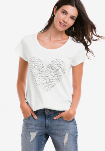 Graphic Scoop Neck Tee - ellos