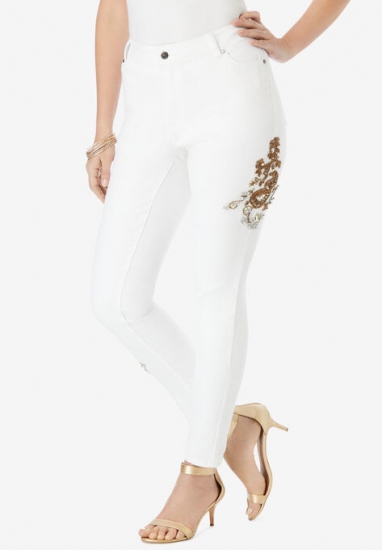 Embellished Skinny Jean with Invisible Stretch - Roaman's - Click Image to Close