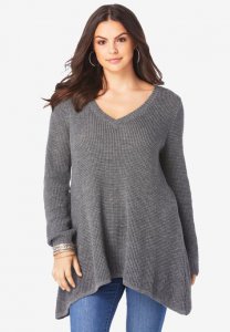 V-Neck Thermal Pullover - Roaman's