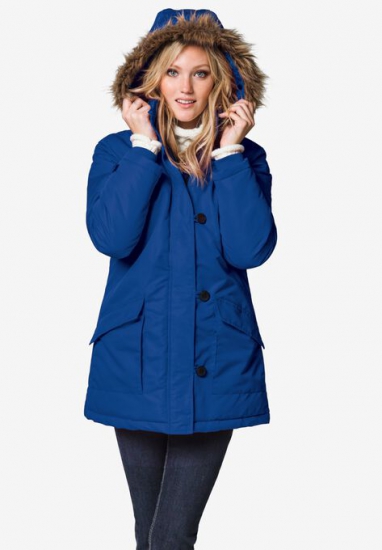 Faux Fur Trim Parka - ellos - Click Image to Close