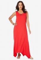 Keyhole Hanky Hem Maxi Dress - Jessica London