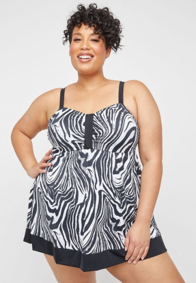 Safari Swirl Swimdress - Catherines - Click Image to Close