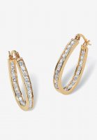 Gold Tone Inside Out Hoop Earrings - PalmBeach Jewelry