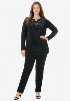 Velour Tunic & Pant Set - Roaman's