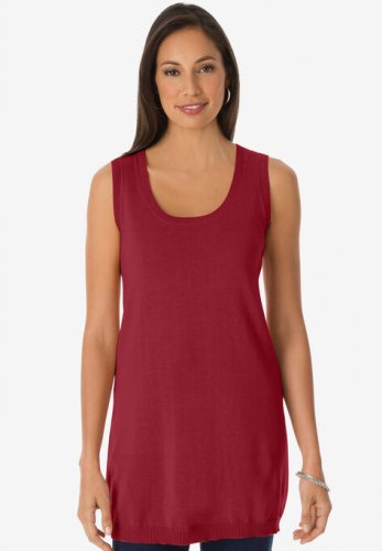 Scoopneck Sweater Tank - Jessica London