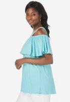 Cold Shoulder Ruffle Tunic - Jessica London