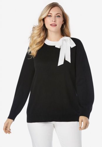 Tie-Neck Sweater - Jessica London