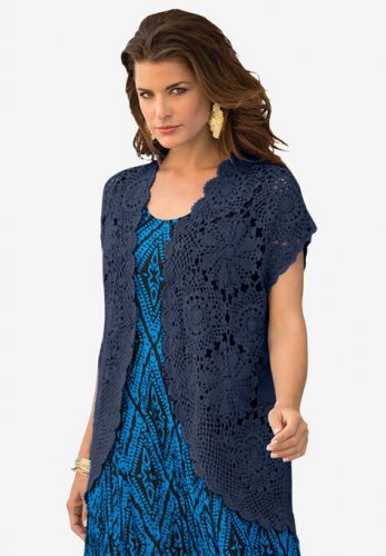 Medallion Crochet Cardigan - Roaman's