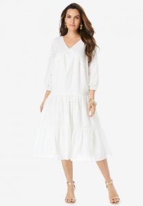 Eyelet Ruffle Dress - Roaman's