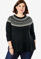 Fair Isle Pullover Sweater - Roaman's