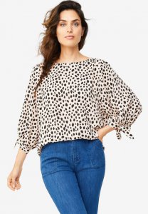 3/4 Tie-Sleeve Blouse - ellos