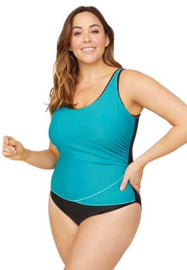 Sporty One Piece Swimsuit - Catherines - Click Image to Close