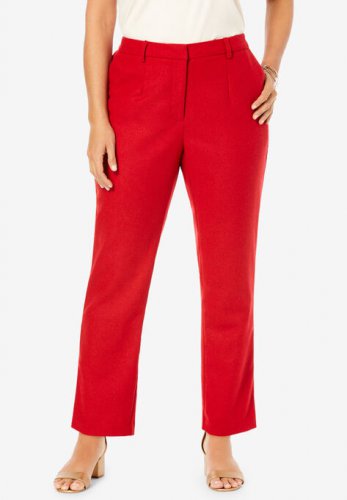 Wool-Blend Trousers - Jessica London