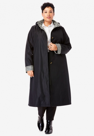 Contrast Hood Raincoat - Jessica London - Click Image to Close