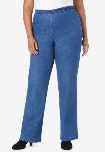 Wide-Leg Pull-On Stretch Jean by Denim 24/7 - Denim 24/7