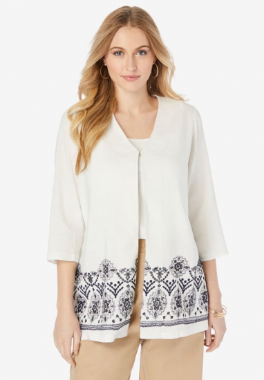 Open-Front Linen Topper - Jessica London - Click Image to Close
