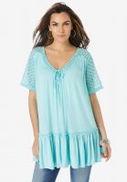 Eyelet Swing Tunic - Roaman's