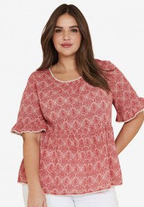 Ruffle Sleeve Babydoll Blouse - ellos