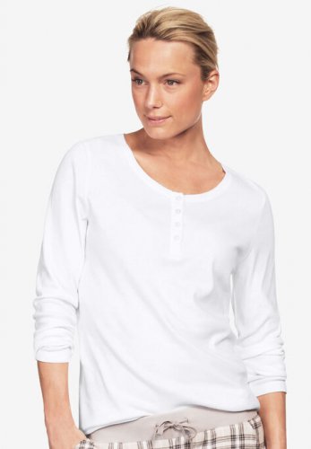 Long Sleeve Henley Sleep Tee - ellos