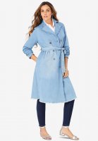 Denim Trench Coat - Roaman's