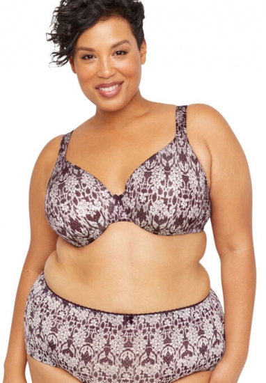 Full-Coverage Smooth Underwire Bra in Print - Catherines - Click Image to Close